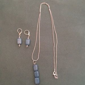 Aquamarine necklace and earring set